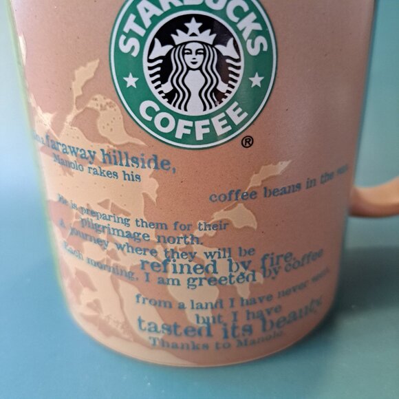 Starbucks Coffee Mug Manolo Africa Brown Green 18 oz 2006 On A Faraway Hillside - Picture 2 of 9